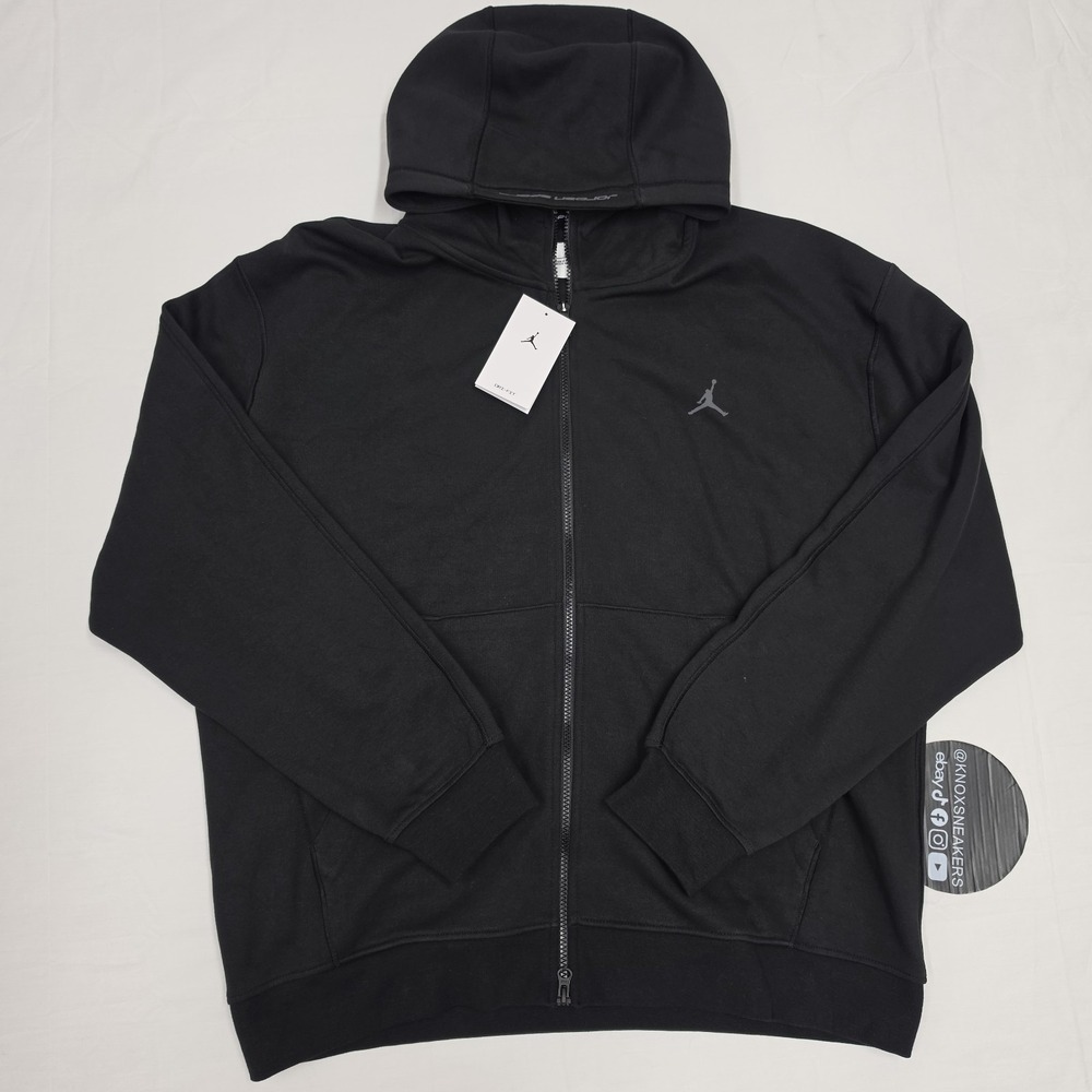 Jordan Sport Hoop Fleece Dri-FIT Full-Zip Black Hoodie FV8602-010 Men's Size XL